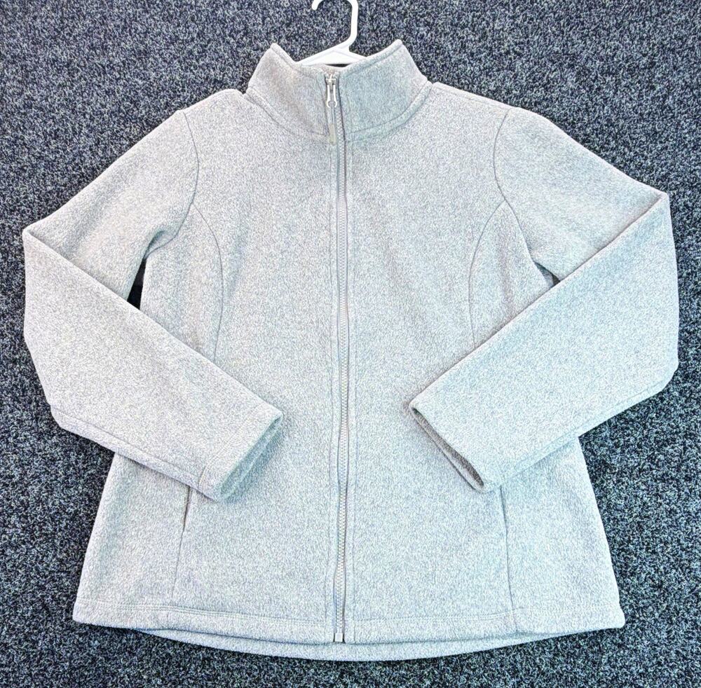 32 Degrees Heat Women's Gray Full Zip Fleece Basic Jacket Polyester, Size S